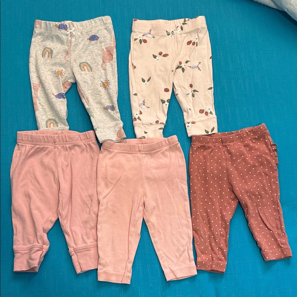 Carter's 6M Soft Mixed Pink and Floral Pants